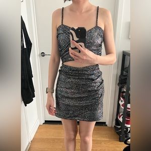 zara glitter mini dress